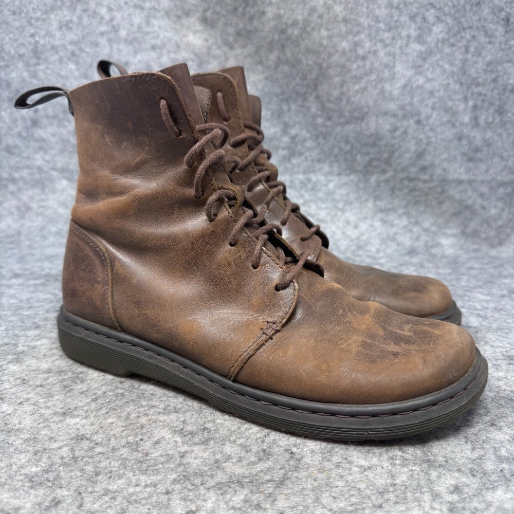 Dr. Martens Danica 8-Eye Boots Womens Sz 7 Brown Softwair RARE Lace Up Combat
